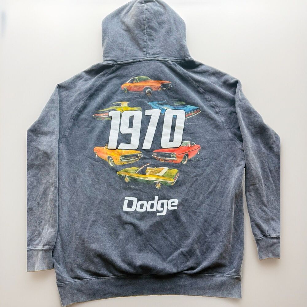 Philcos Dodge 1970 Muscle Car Hoodie Gray Mens Large Challenger Charger